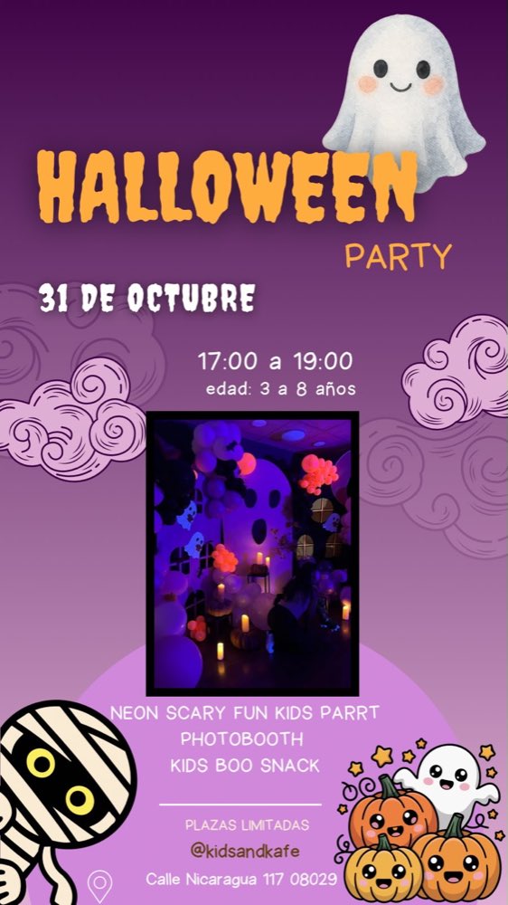 Halloween Party: fiesta de Halloween para niños de 3 a 8 años el 31 de octubre en Kids & Kafé, Les Corts, Barcelona